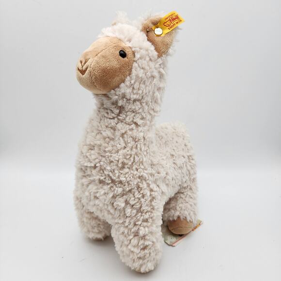 Steiff Leandro Llama Plush 11" Cream Fur Soft Cuddly Friends Hofgut Sternen Toy